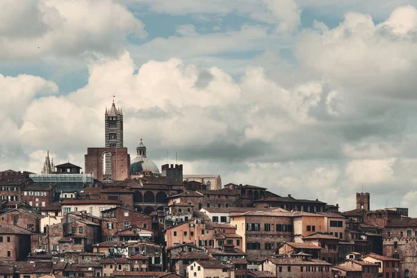 Sienas katedral och stadssilhuetten — Stockfoto