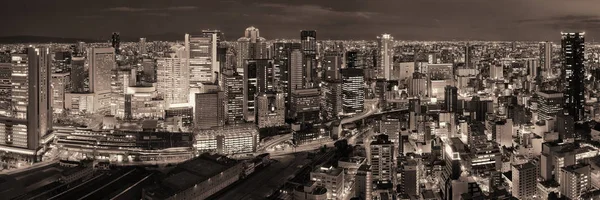 Osaka notte vista sul tetto — Foto Stock