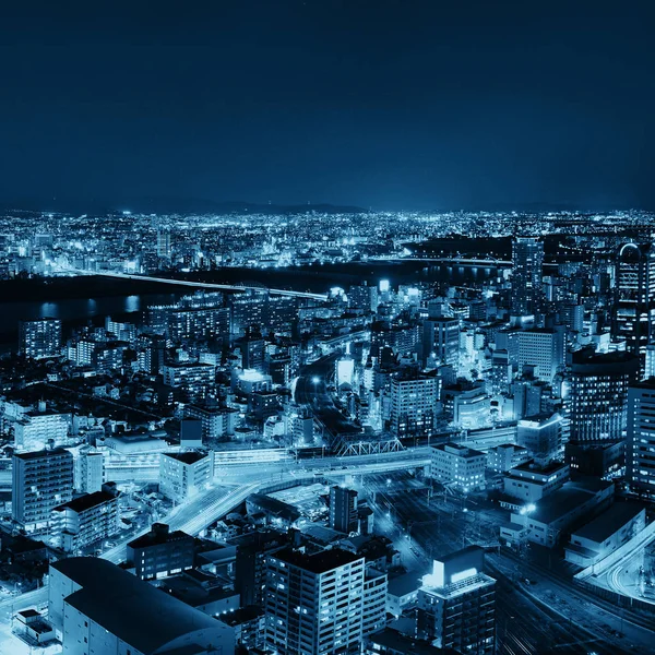 Osaka Nacht Dachterrasse — Stockfoto