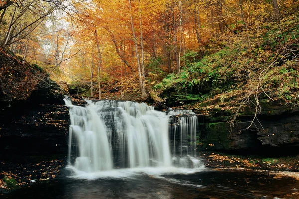 Watervallen van de herfst in park — Stockfoto