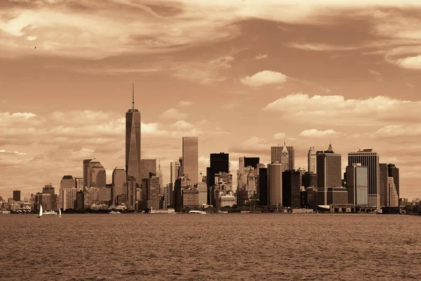 Manhattan downtown skyline — Stock Photo, Image