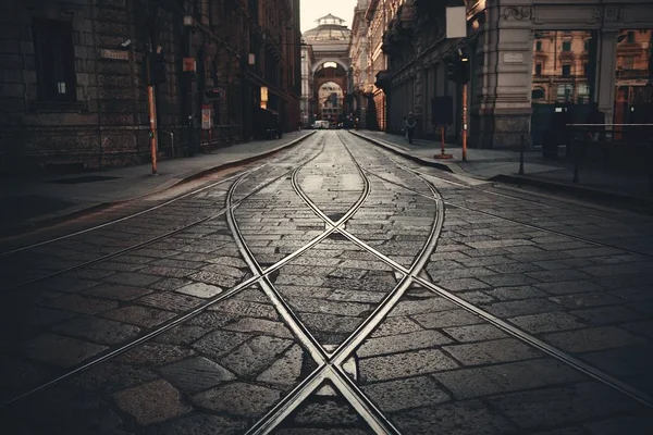 Tranvía en la calle de Milán — Foto de Stock