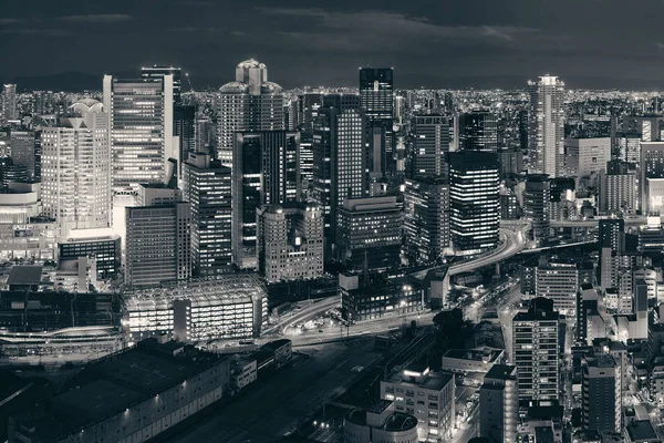 Osaka vista de la azotea noche —  Fotos de Stock
