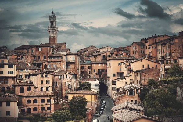 Výhledem na panorama města Siena — Stock fotografie