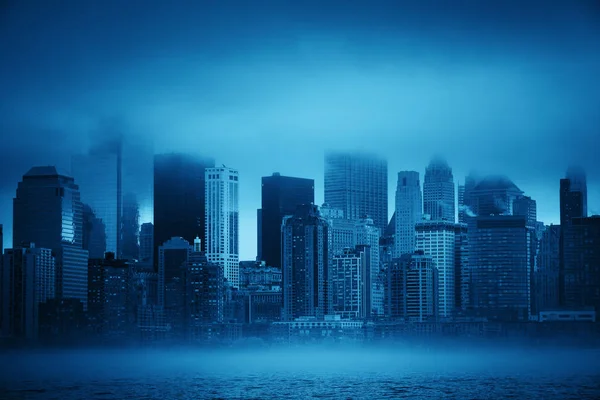 New York City Innenstadt im Nebel — Stockfoto