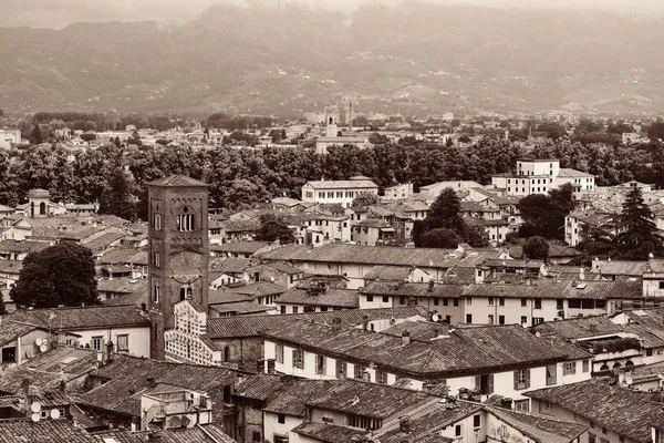 Lucca skyline met toren en kathedraal — Stockfoto