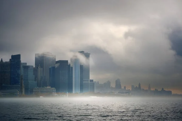 New York City downtown fog — Stock Photo, Image