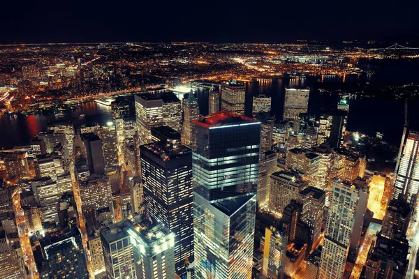 NOVA CIDADE DA IORQUE DOWNTOWN À NOITE — Fotografia de Stock