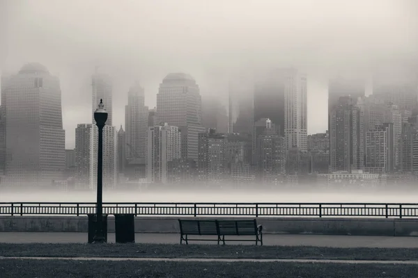 New York City downtown fog — Stock Photo, Image