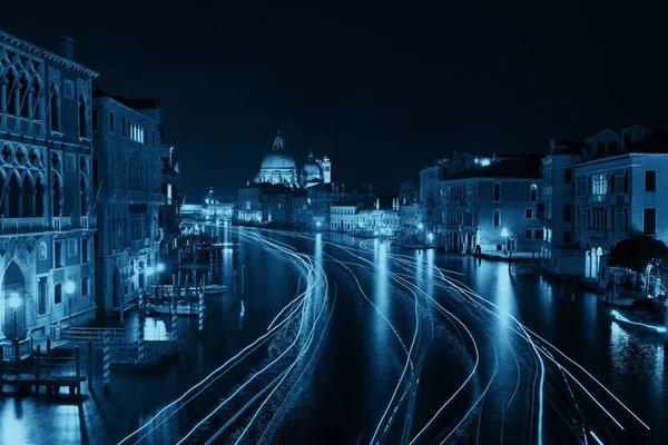 Noční Benátky Canal Grande — Stock fotografie