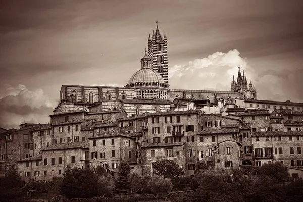 Ciudad medieval con Siena Cathedra — Foto de Stock