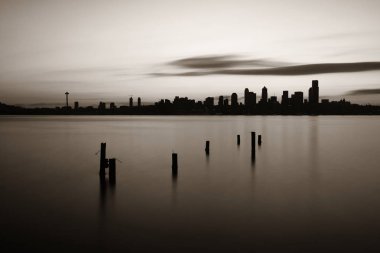 Seattle gündoğumu manzarası siluet 
