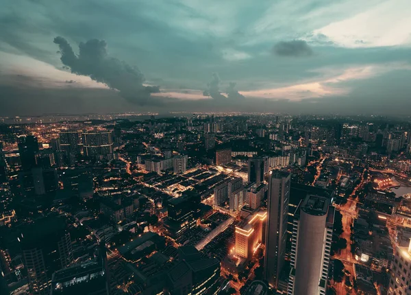 Singapore tramonto vista aerea — Foto Stock