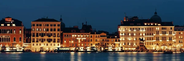 Venice skyline at night panorama — Stock Photo, Image