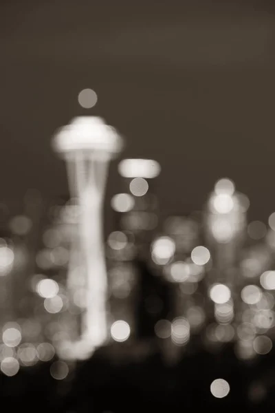 シアトル市内のスカイラインの夜 — ストック写真