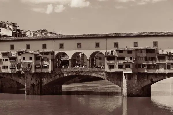 Florence ponte vecchio schwarz und weiß — Stockfoto