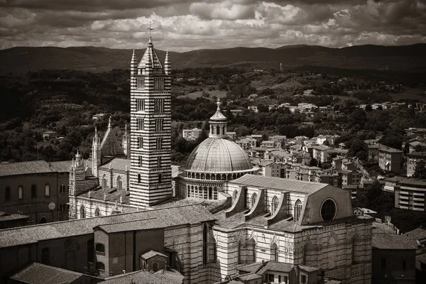 Средневековый город с Сиенским собором — стоковое фото