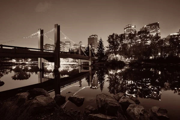 Calgary manzarası siluetleri — Stok fotoğraf