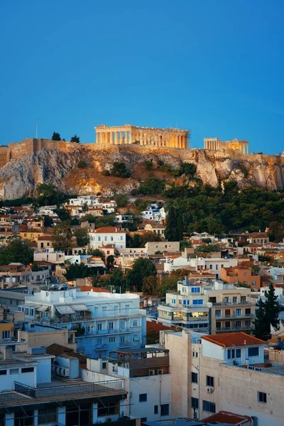 Telhados de Atenas no horizonte — Fotografia de Stock