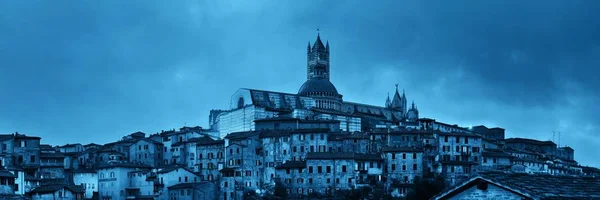 Mittelalterliche Stadt mit Kathedrale von Siena — Stockfoto