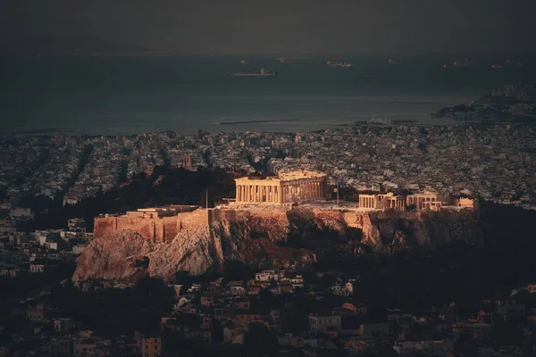 雅典天际线从山 — 图库照片