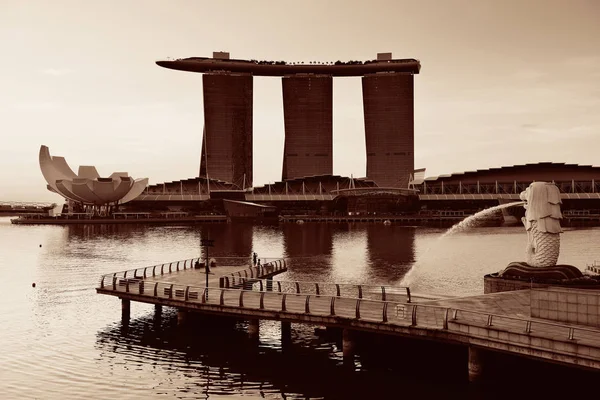 新加坡有城市建筑的天际线 — 图库照片
