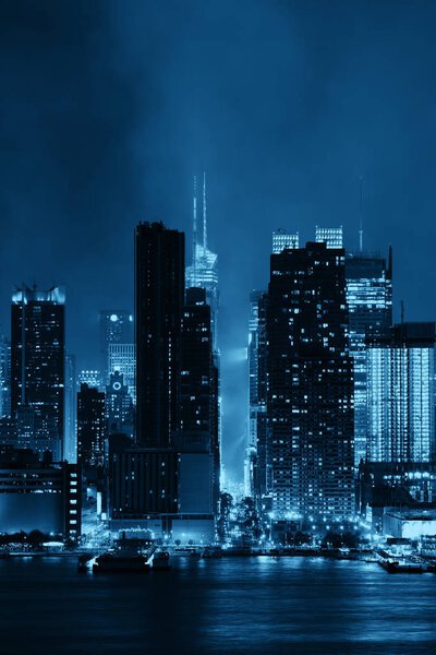 Manhattan with urban skyscrapers