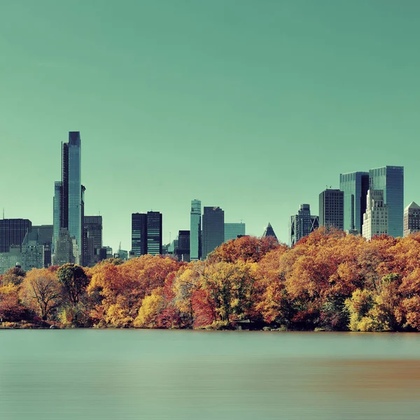 Central Park con skyline — Foto Stock