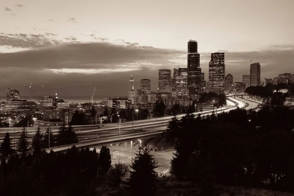 De skyline van de stad van Seattle — Stockfoto