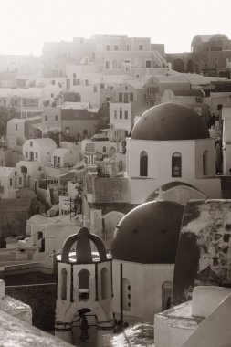 Santorini binaları Yunanistan ile. 