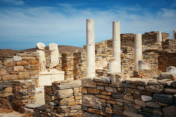 デロス島の遺跡の柱 — ストック写真