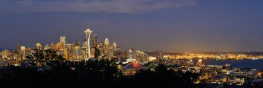Seattle şehir manzarası gece