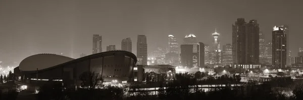 Calgary Cityscape Alberta Noite Dia Nebuloso Canadá — Fotografia de Stock