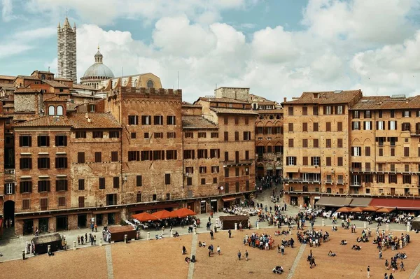 Piazza del campo siena Italien — Stockfoto