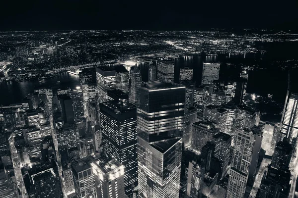 НЬЮ-ЙОРК ГОРОД ДОУНТАУН ночью — стоковое фото