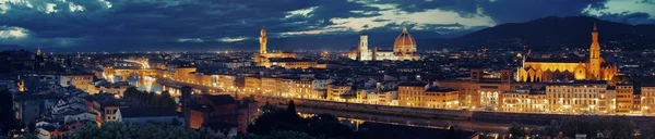 Florence skyline malam panorama — Stok Foto