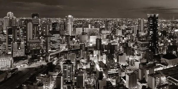 Osaka notte vista sul tetto — Foto Stock