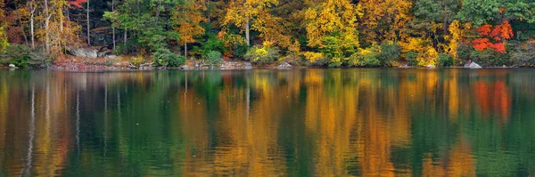 Осенняя панорама озера — стоковое фото