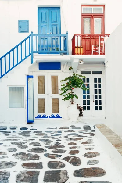 Вид на улицу Миконос — стоковое фото