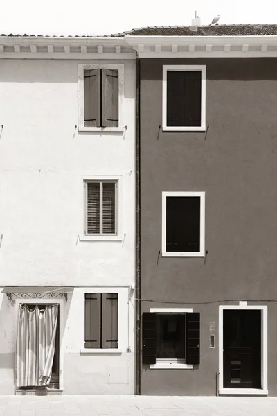 Burano blanco y negro — Foto de Stock