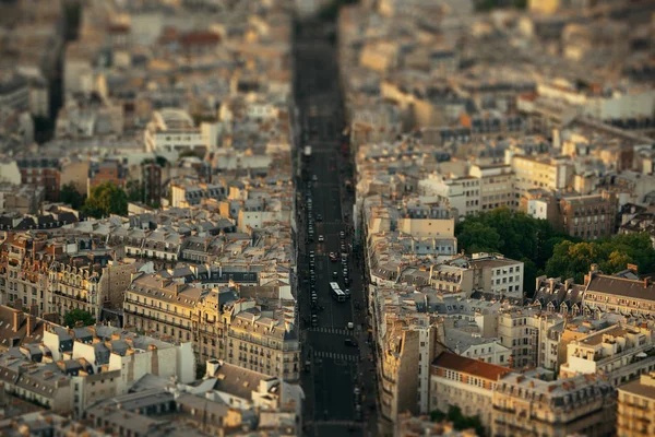 Paris city street rooftop view — Stock Photo, Image