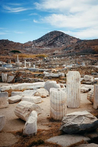 Historiska ruiner i Delos — Stockfoto