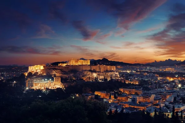 Athènes skyline de la montagne — Photo