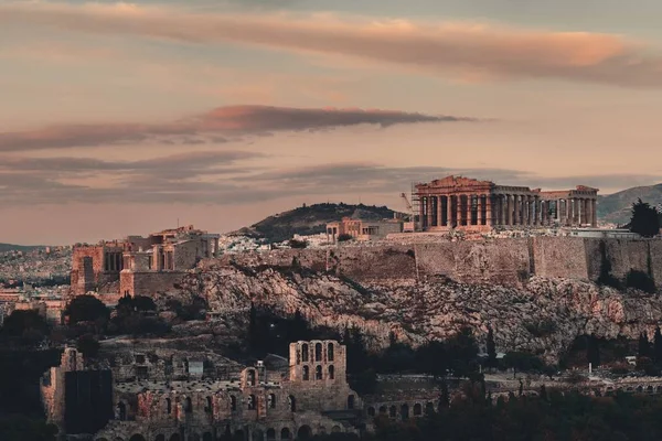 Atenas horizonte amanecer —  Fotos de Stock