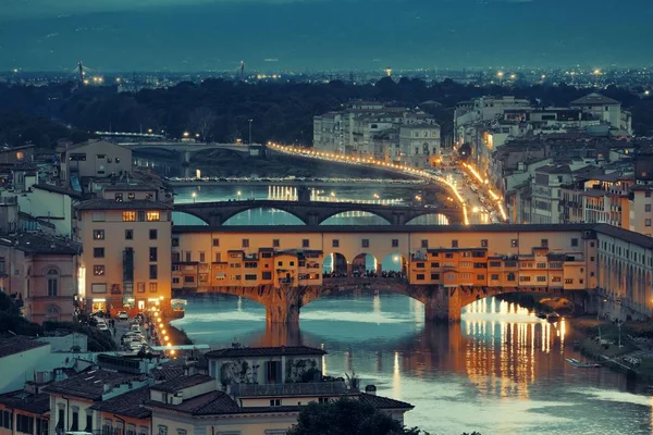 Florence skyline natt — Stockfoto