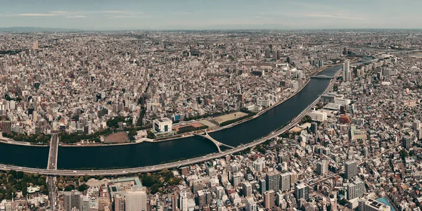 Tokyo Urban Skyline Takutsikt Med Flod Japan — Stockfoto