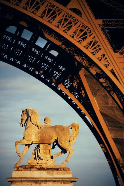 Eiffel Tower Closeup Sculpture Paris France — Stock Photo, Image