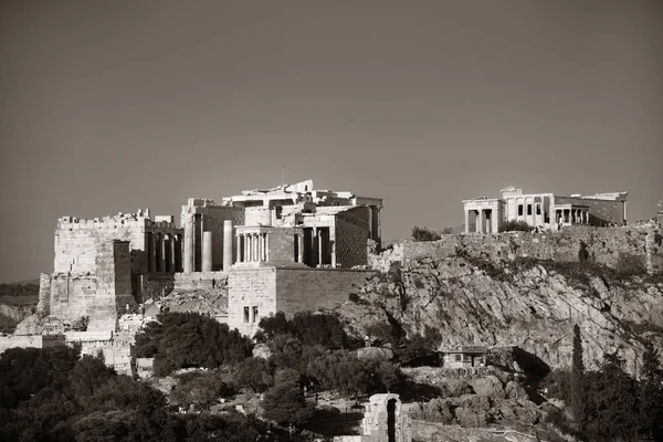 Acrópole Ruínas Históricas Topo Montanha Atenas Grécia — Fotografia de Stock