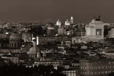 Roma gece görünümü siyah ve beyaz