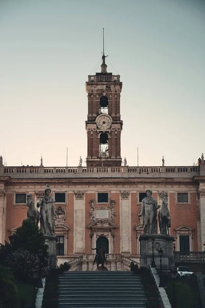 Piazza Del Campidoglio Con Estatua Campanario Roma Italia — Foto de Stock